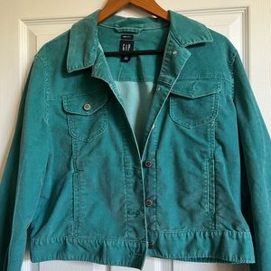 Gap corduroy turquoise cropped jacket